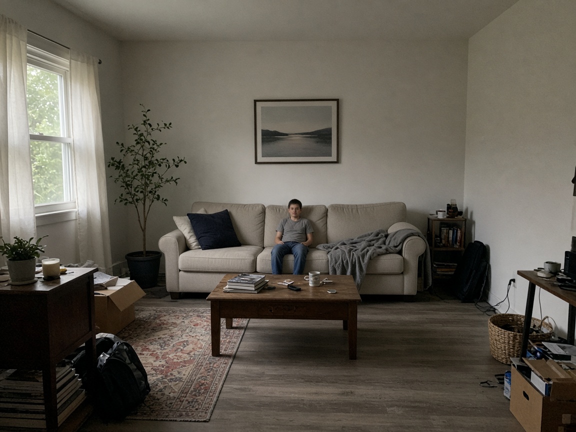 Wide room shot where the person is too small in the frame